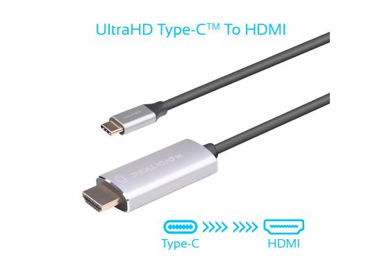 Promate HDLink-60H  USB C to HDMI Cable Adapter, High-Speed HDMI 1.8m Cable with 4K 60Hz UHD Support